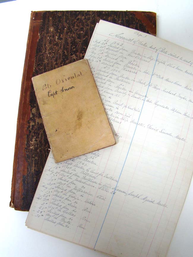 A collection of Ships' papers, etc., relating to Cape Cod Sea Captain Freeman Snow of Brewster